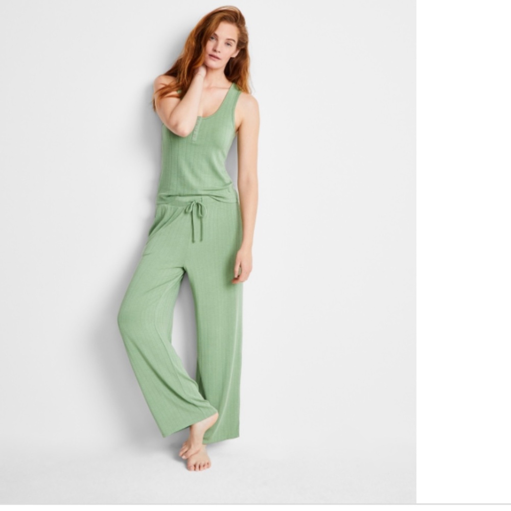 State of Day Women's Pointelle Tank Pajama Set Glade NWT